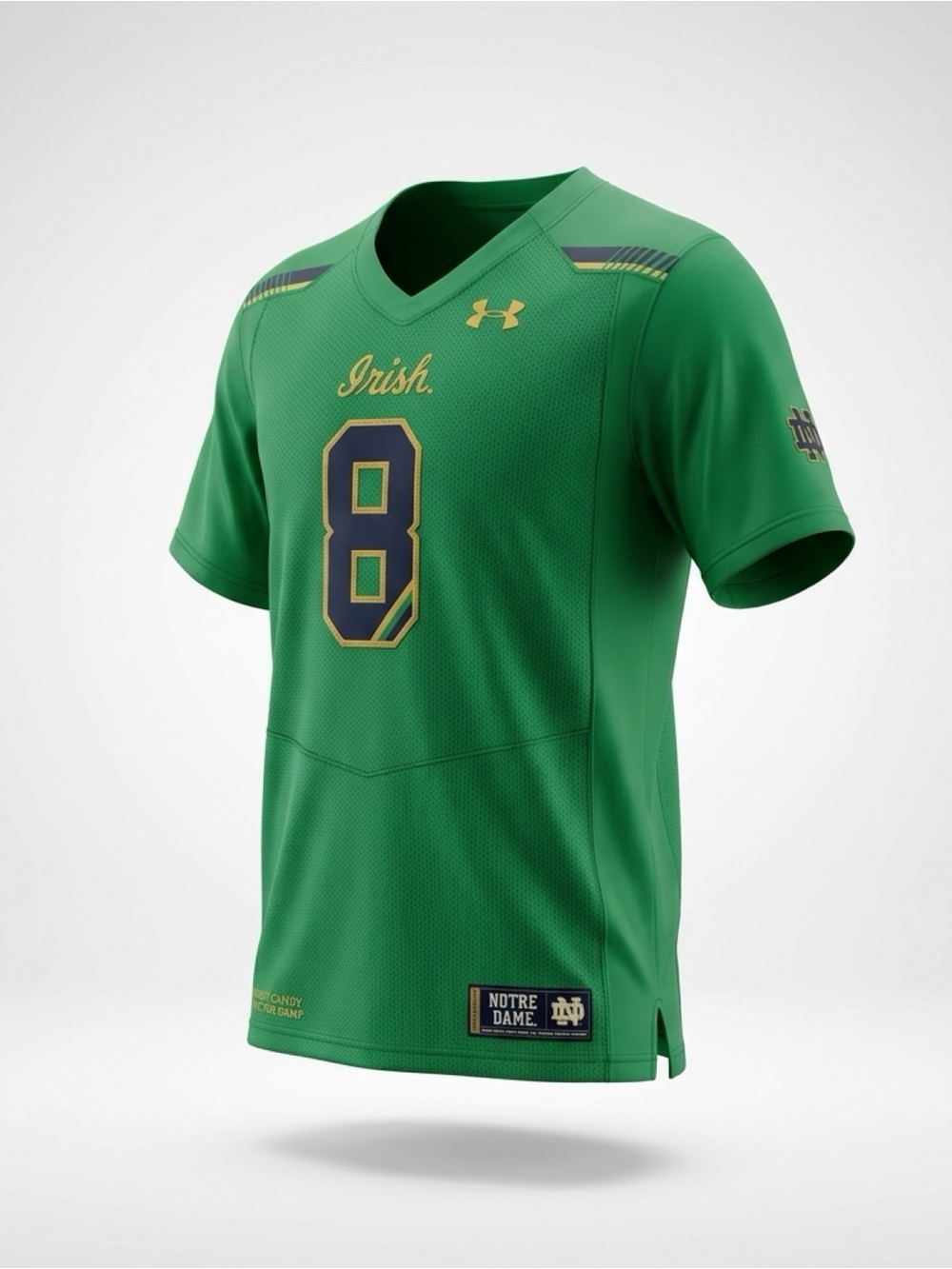 Under Armour Green Notre Dame Football Jersey with Gold Accents #irish #ND